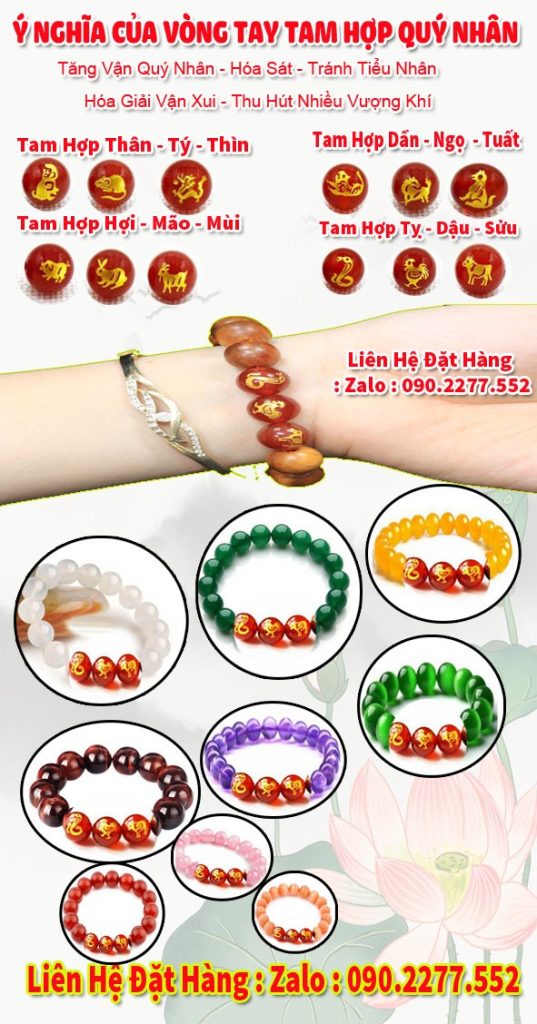 Vòng Tay Tam Hợp Quý Nhân - Vòng Tay Chiêu Tài Lộc Đá Tự Nhiên